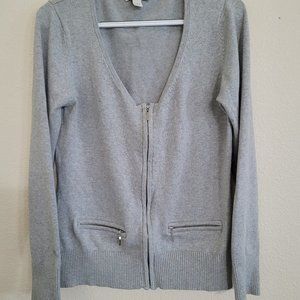 Boston Proper Gray Figure Flattering Long Sleeve Cardigan